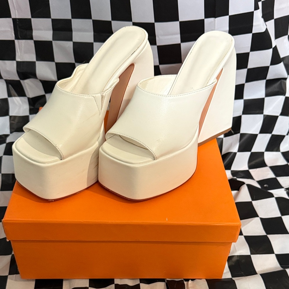 Elegant White Platform Heels